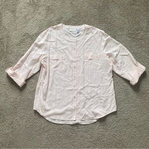NWT ~ Chico's ~ Pale Pink Banded Utility Shirt ~ Spring ~ Size 3 (XL)